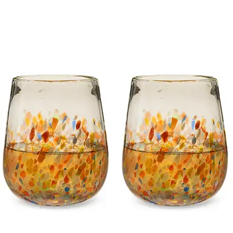 Twine | Artistico Recycled Glass Stemless Wine Glasses - Set of 2