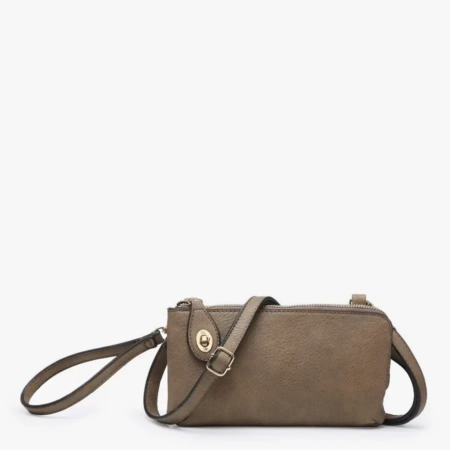 Thumbnail: Jen & Co. | Solid Kendall Crossbody/Wristlet w/ Twist Lock Closure