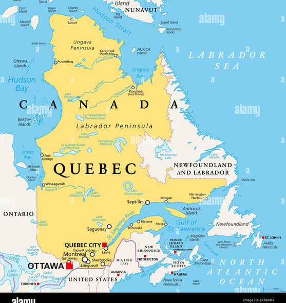 quebec-largest-province-in-the-eastern-part-of-canada-political-map-largest-province-located-in-central-canada-with-capital-quebec-city-2R76RMY.jpg