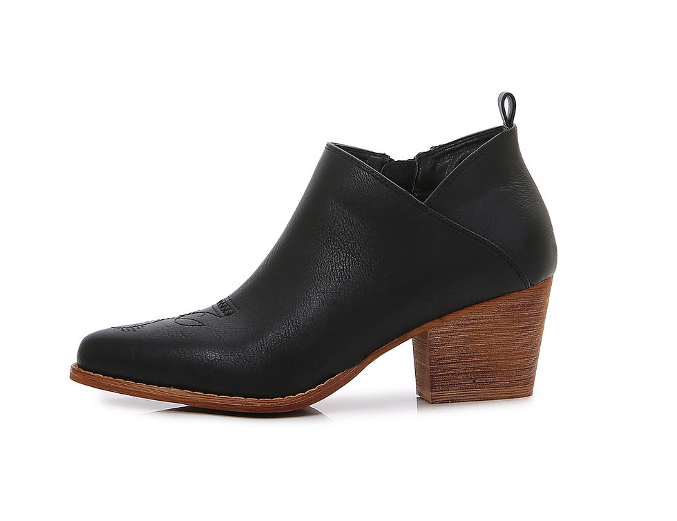 Thumbnail: Western embroidered boho casual ankle boots