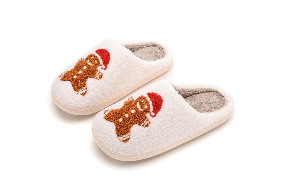 Thumbnail: Lovely Gingerbread Comfort Cozy Plush Fluffy Fur Slip On Cushion Slippers