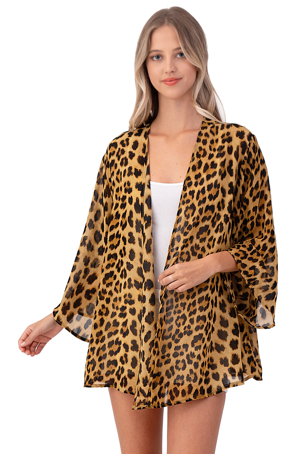 Thumbnail: leopard chiffon kimono cardigan
