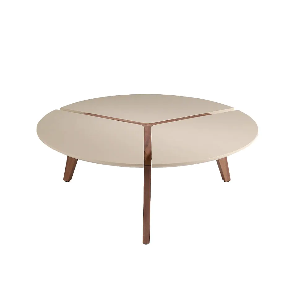 Table basse en bois laqué crème — détail 4