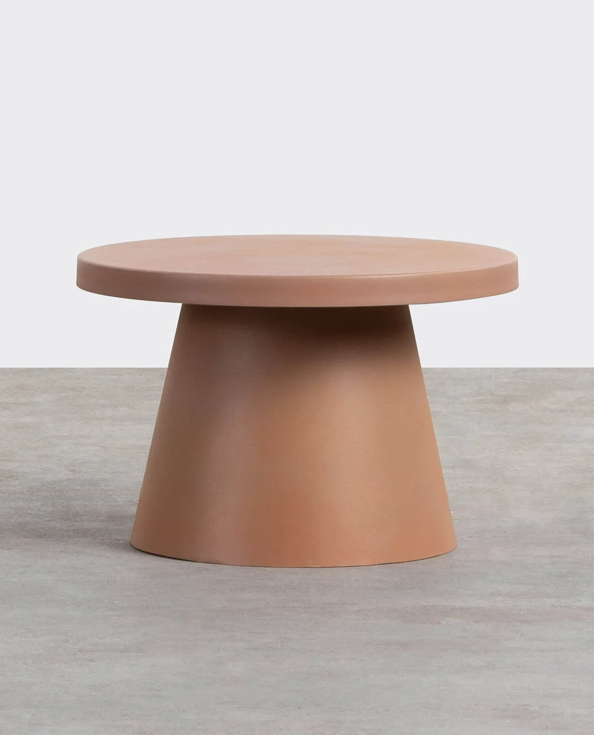 Table d'appoint ronde en métal marron