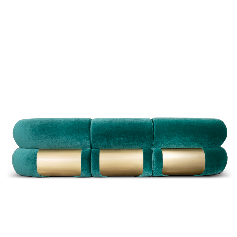 Canapé XL velours vert bleuté — détail 3