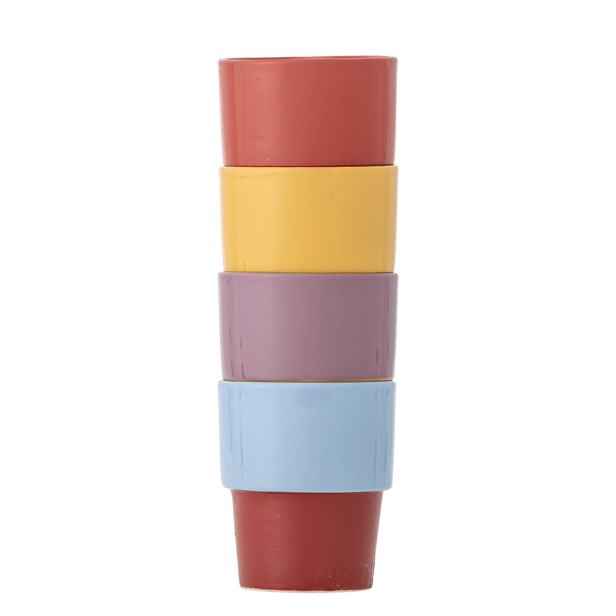 Lot de 4 tasses Ewan en grès - Coloris multicolore — détail 3