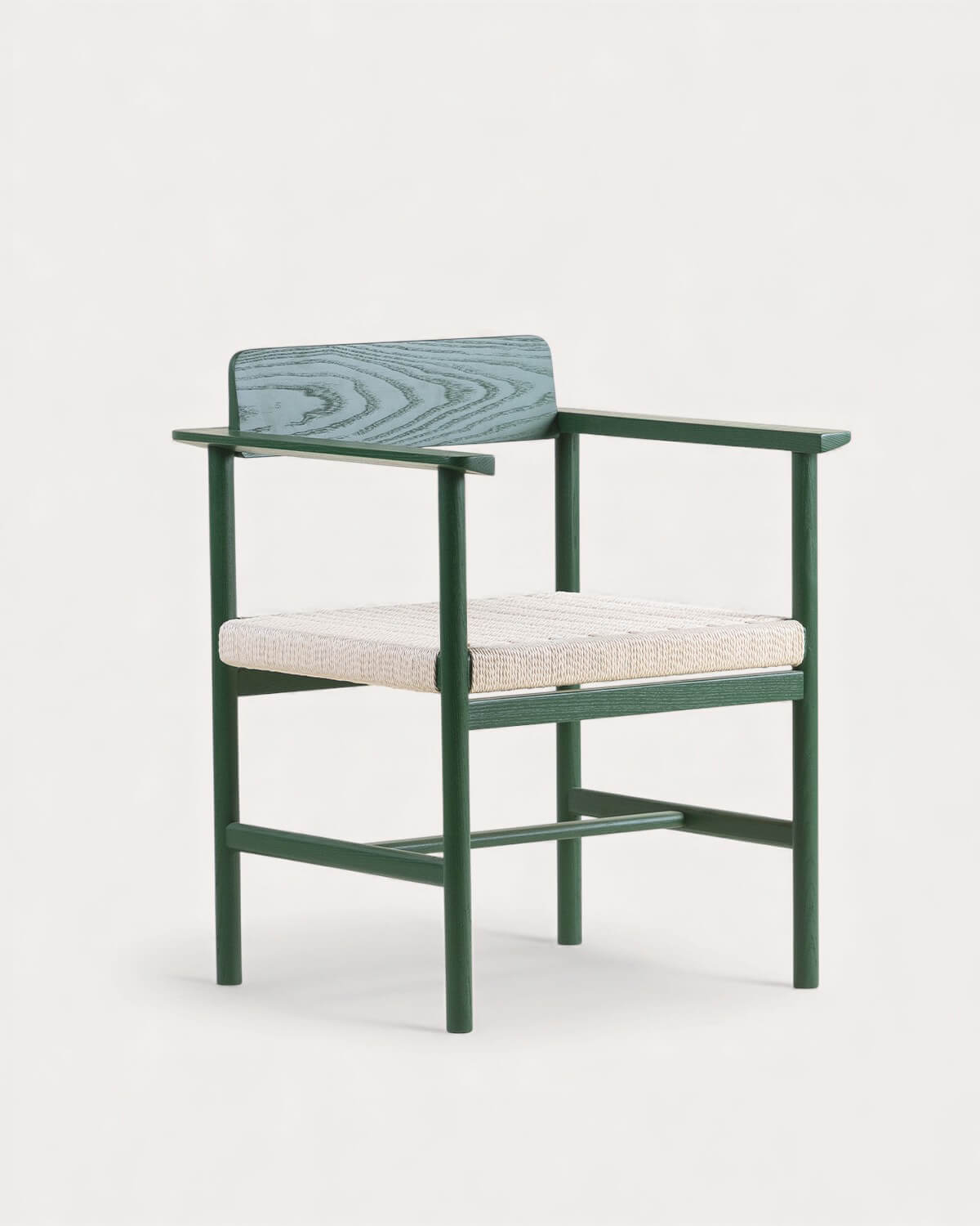 Chaise avec accoudoirs en bois et rotin Paula - Coloris au choix — détail 5