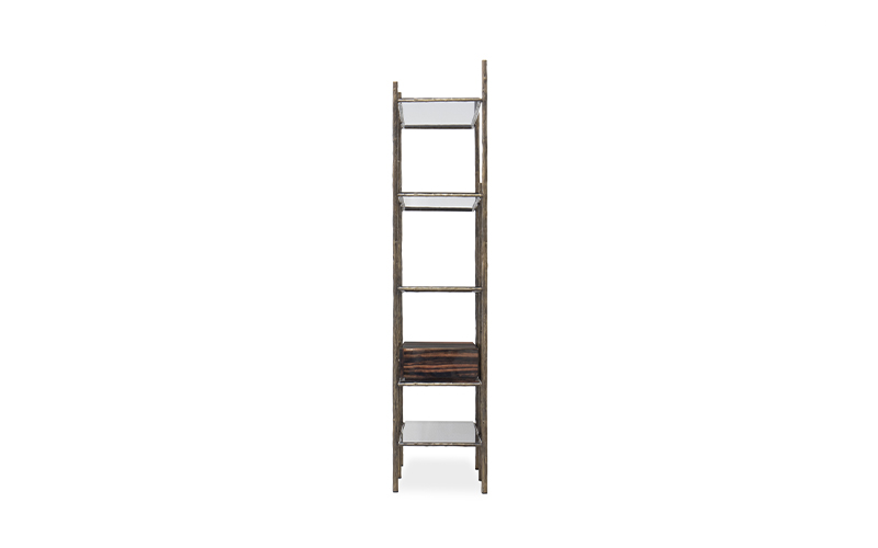 Bibliothèque à tiroirs en placage de bois d'ébène — détail 6