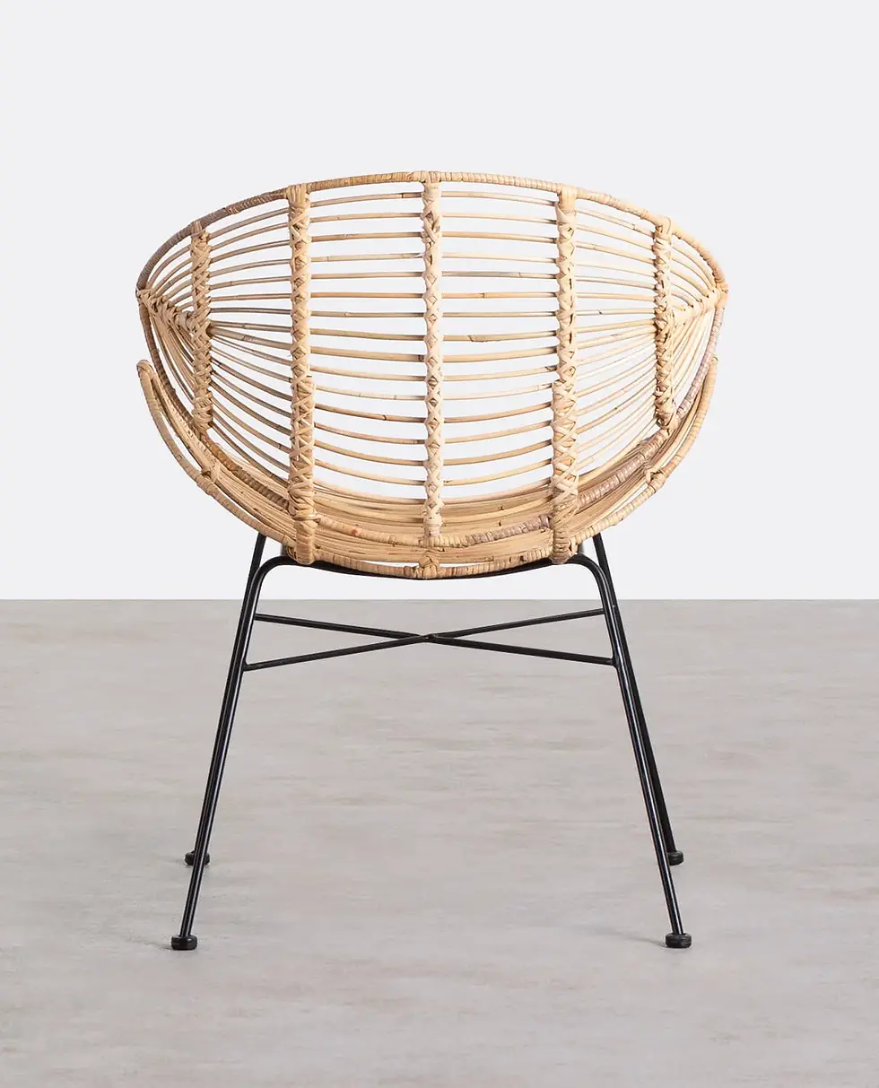 Thumbnail: Chaise de salle à manger en rotin naturel