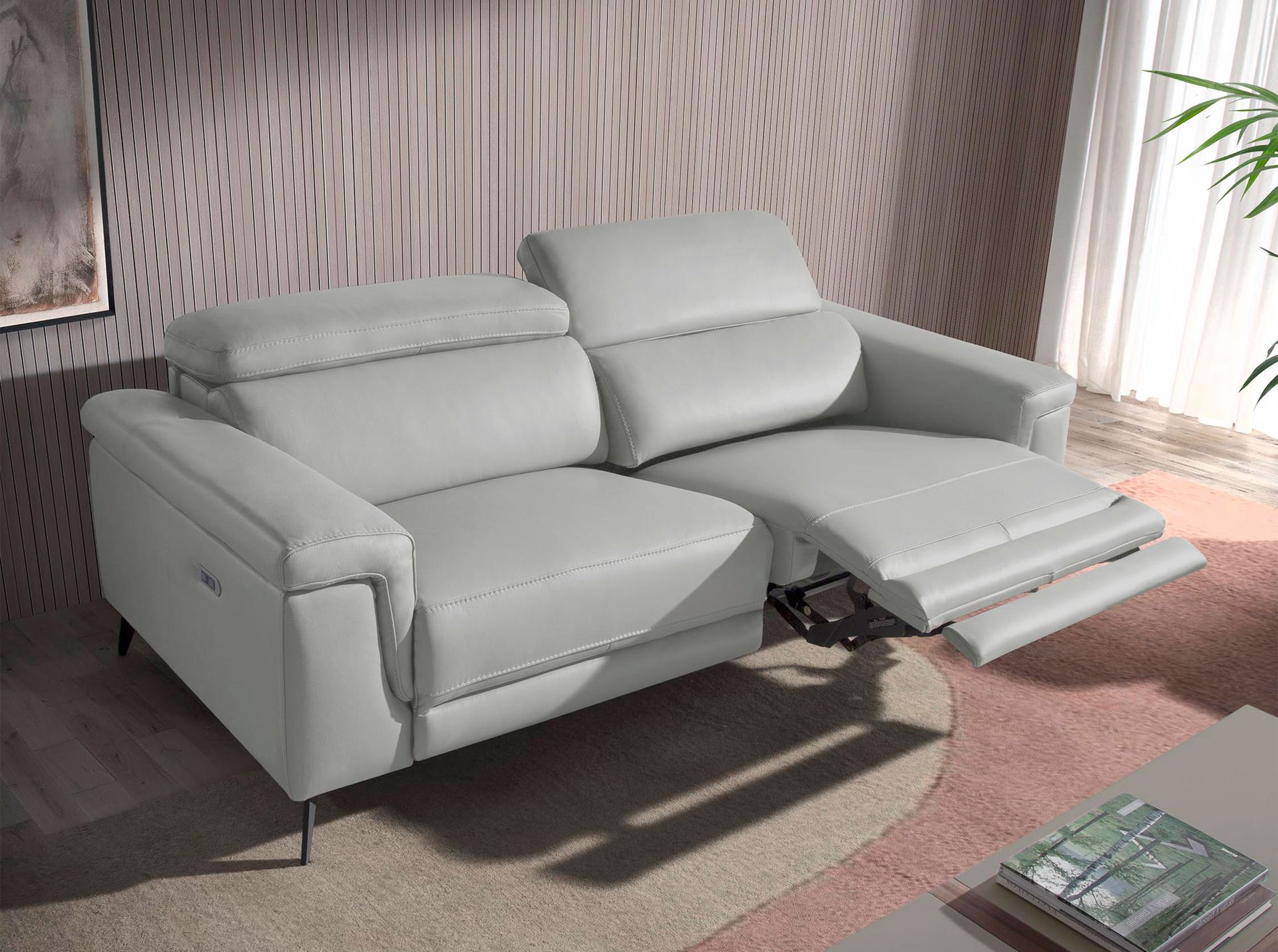 Canapé relax 3 places en cuir - Coloris au choix — détail 5