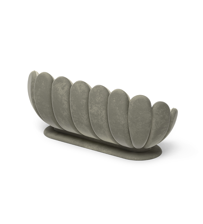 Canapé en forme de fleur de lotus marron/crème — détail 4