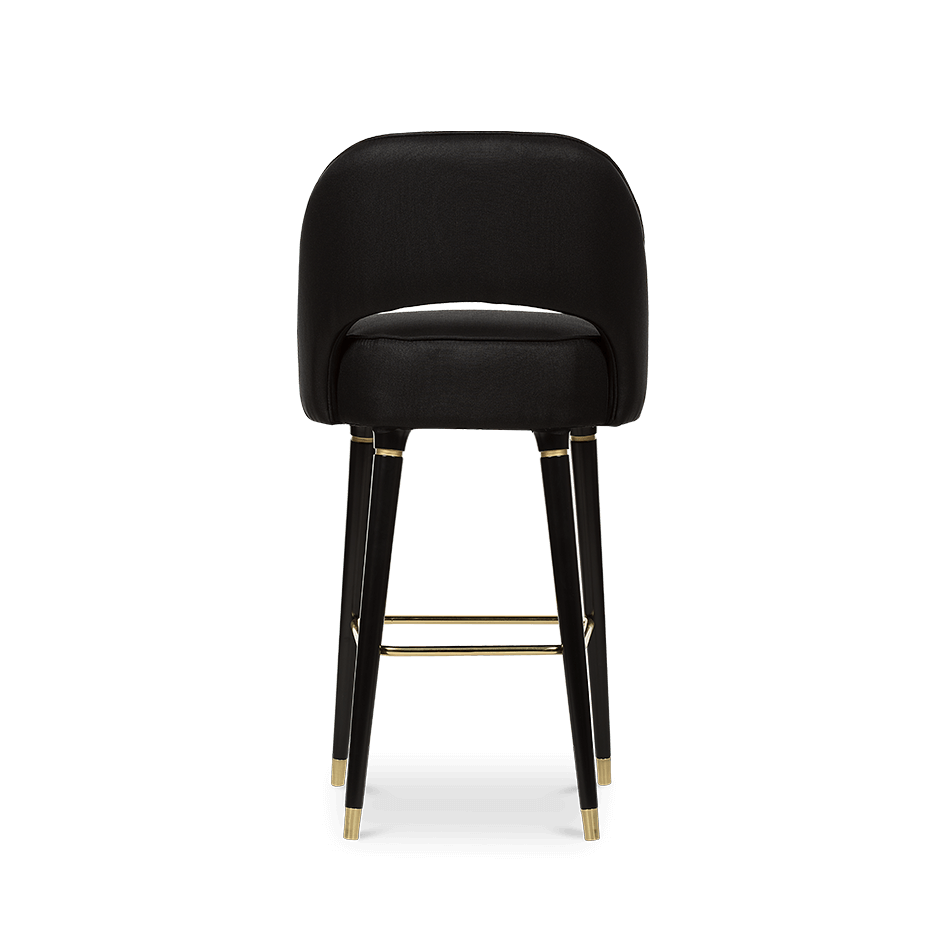 Chaise de bar en velours avec détails doré — détail 5