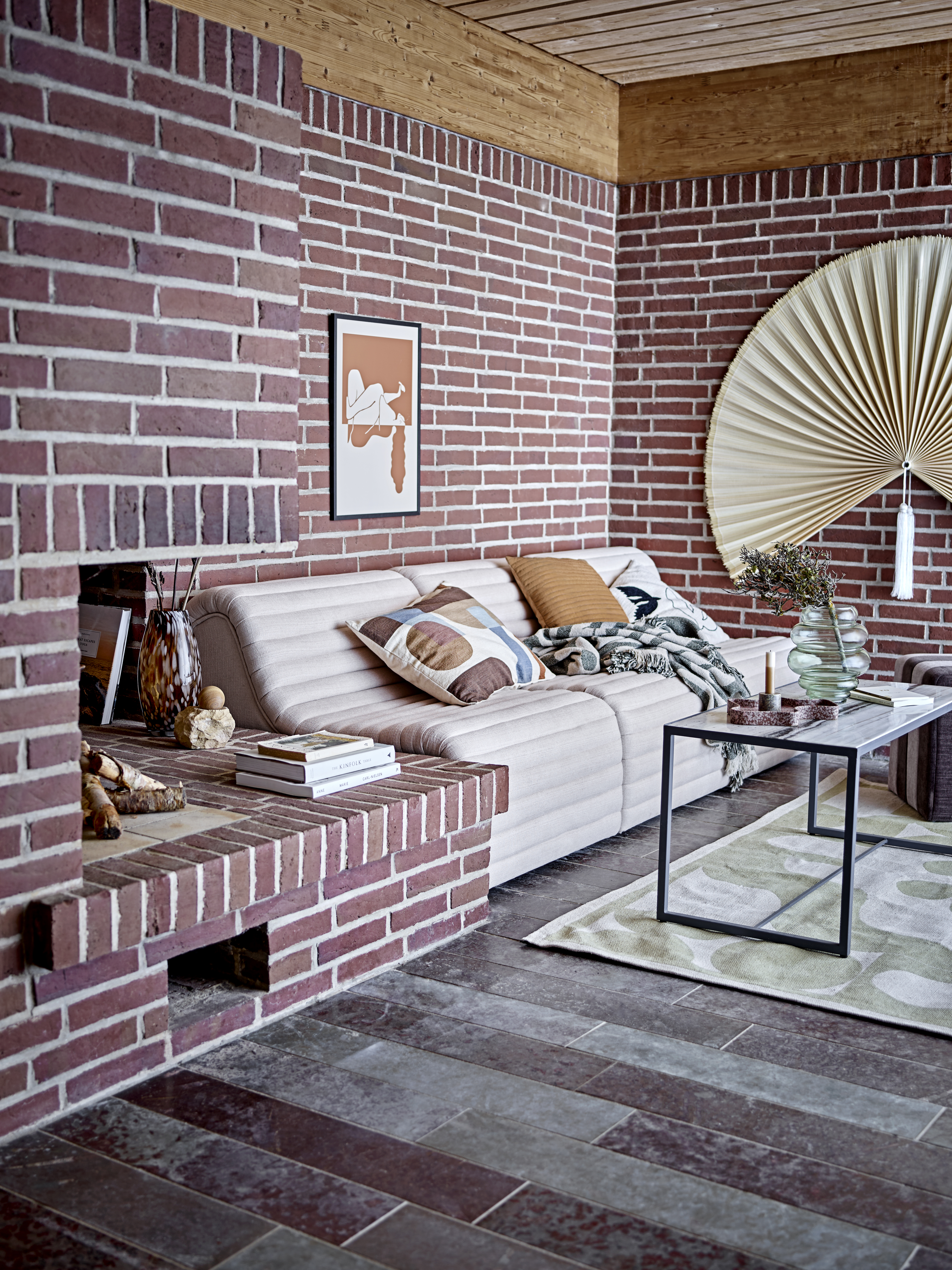 Fauteuil relax en tissu blanc — détail 3