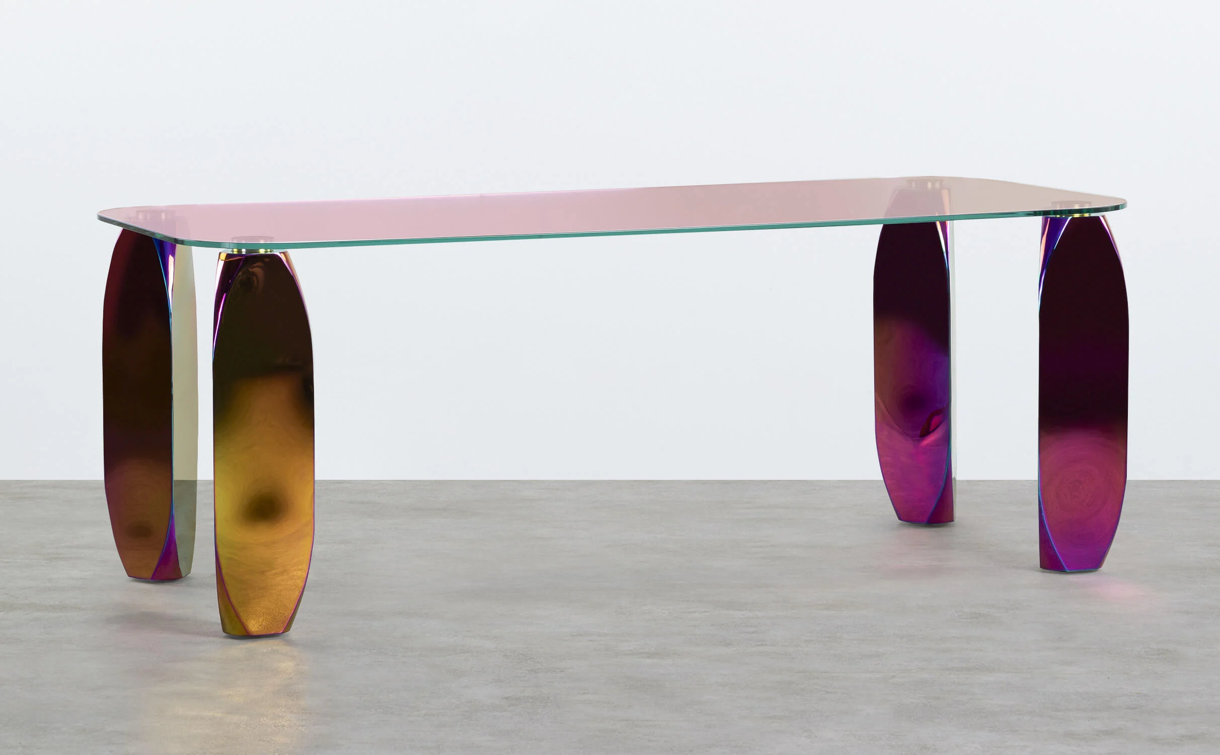Table de salle à manger irisé en verre trempé — détail 4