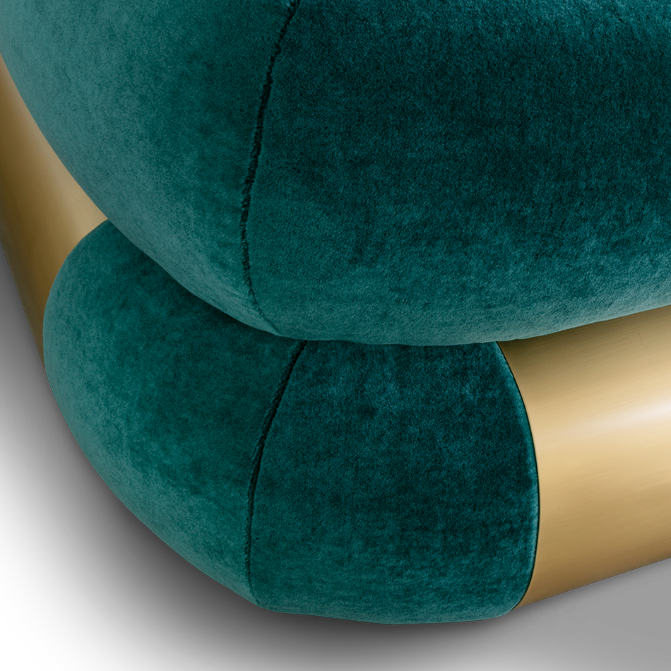 Canapé XL velours vert bleuté — détail 4