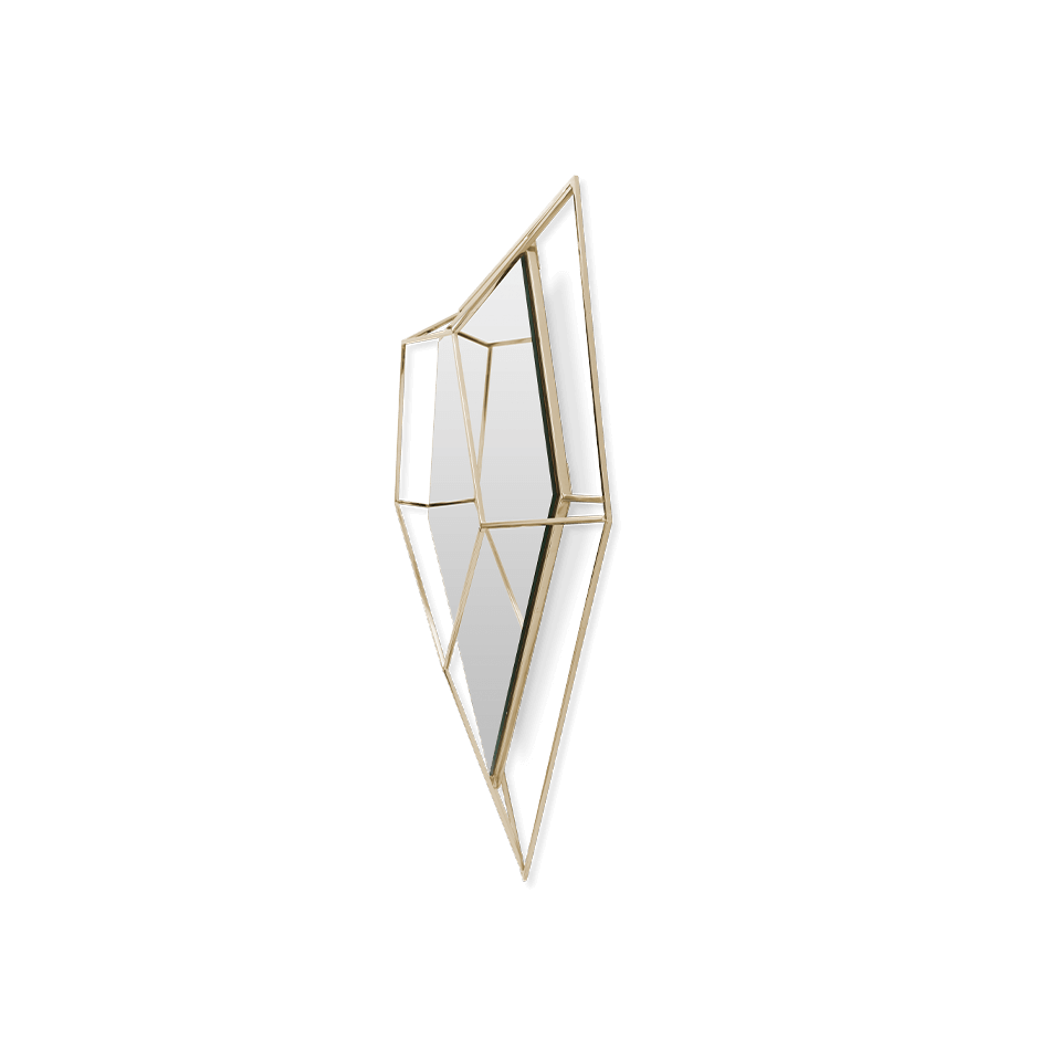 Miroir forme triangle en laiton doré — détail 3
