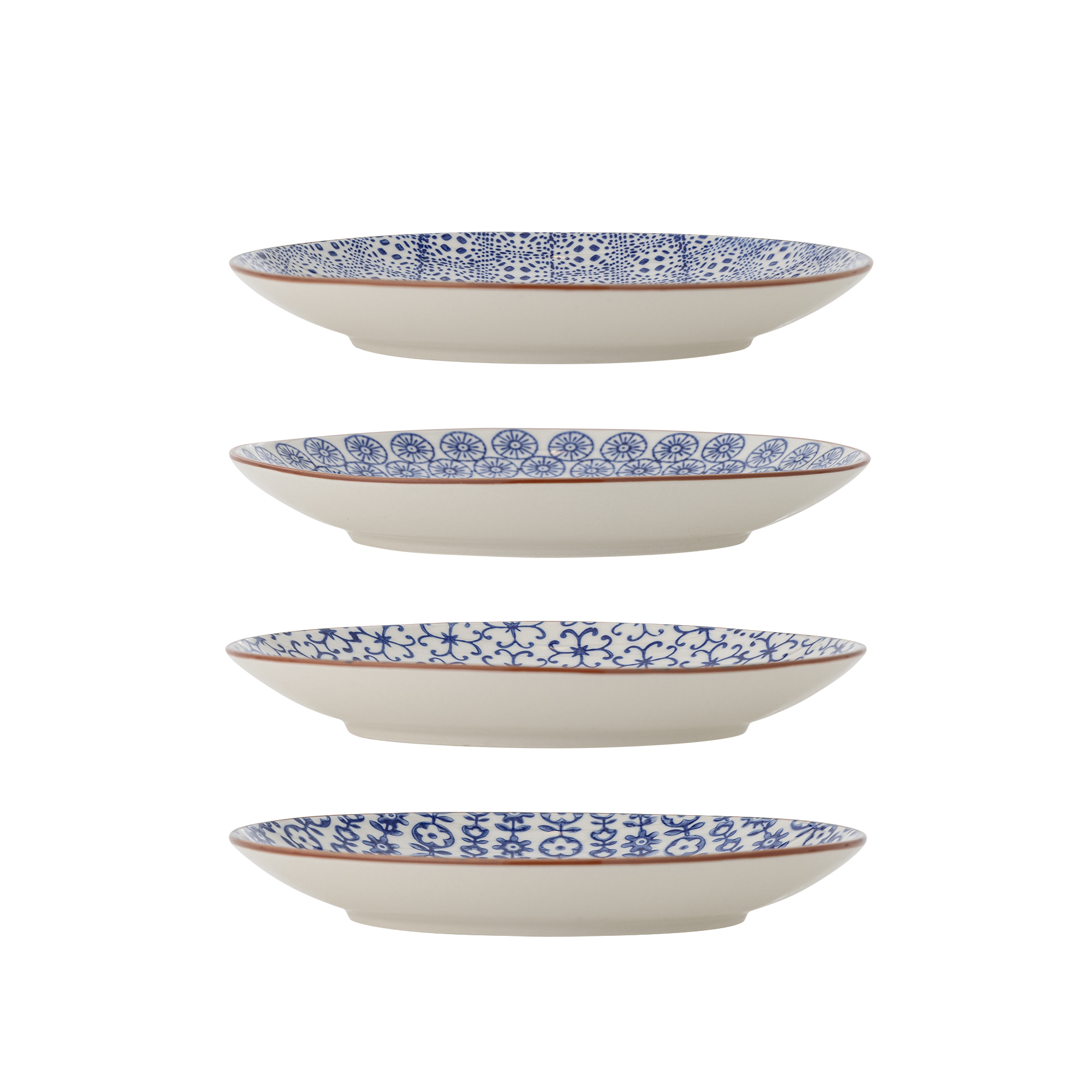 Lot de 4 assiettes Karine en grès - Coloris bleu — détail 5