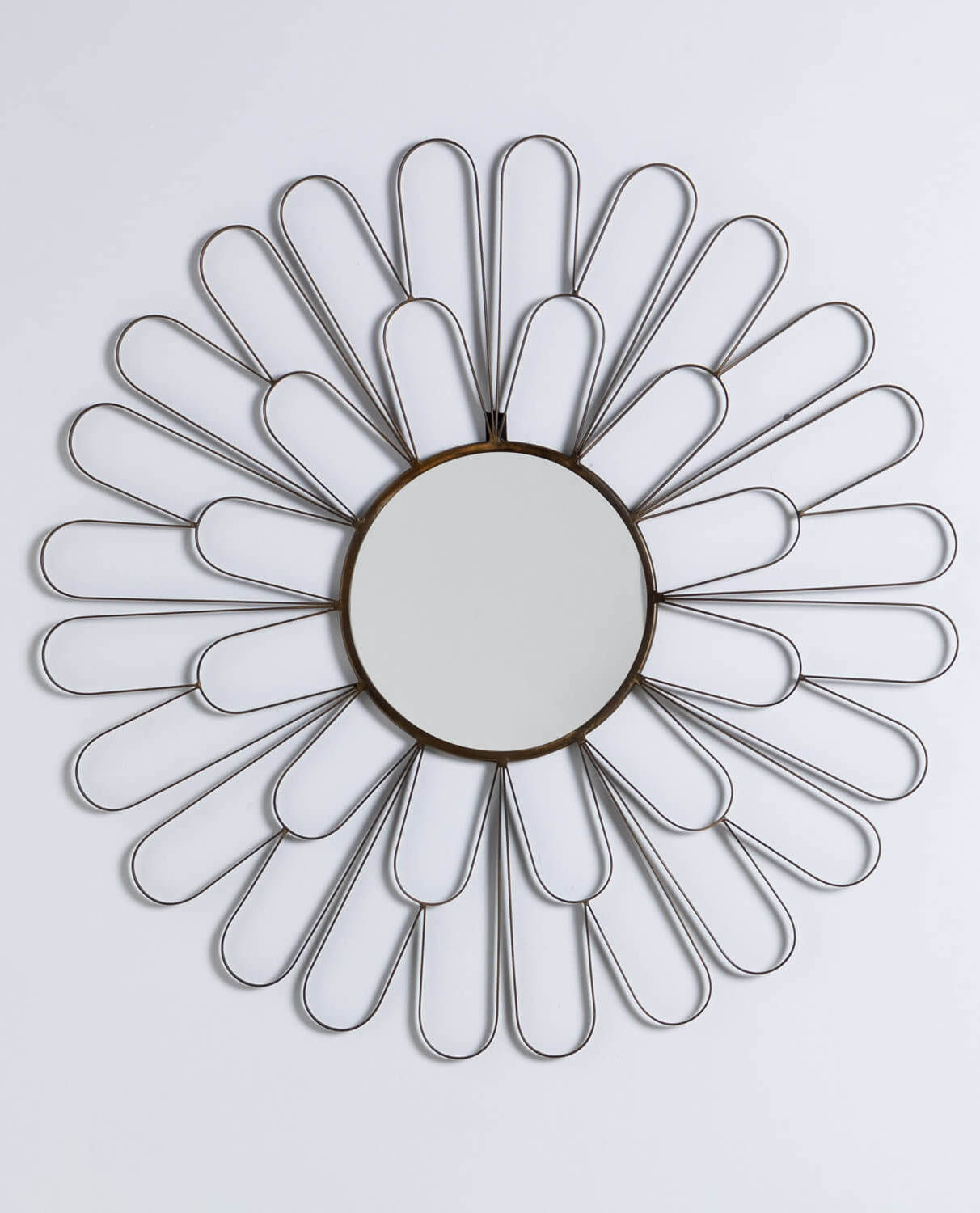 Miroir mural rond en métal