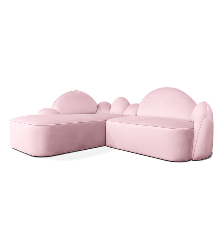 Canapé forme nuage rose