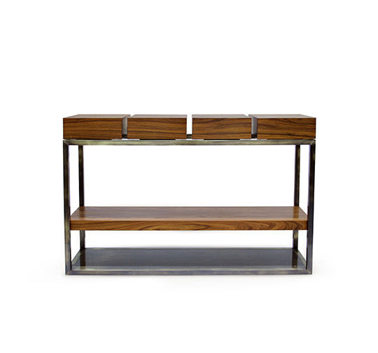 Console en placage bois de peuplier