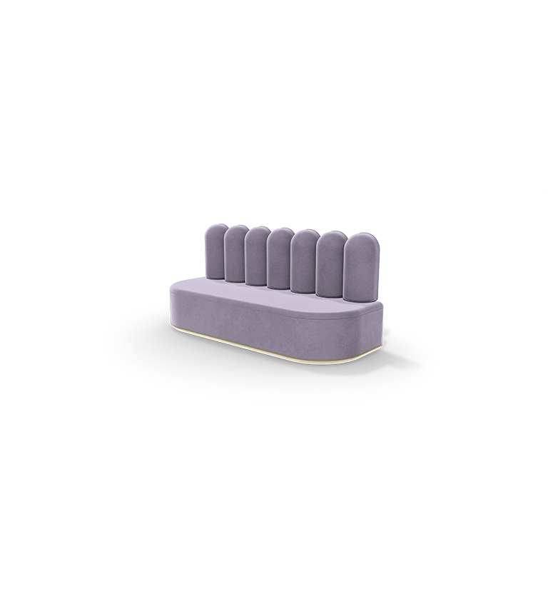 Canapé de forme organique violet — détail 3