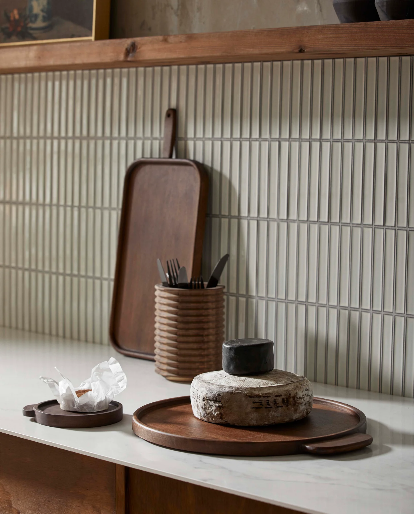 Pot de rangement pour couvert en bois d'acacia