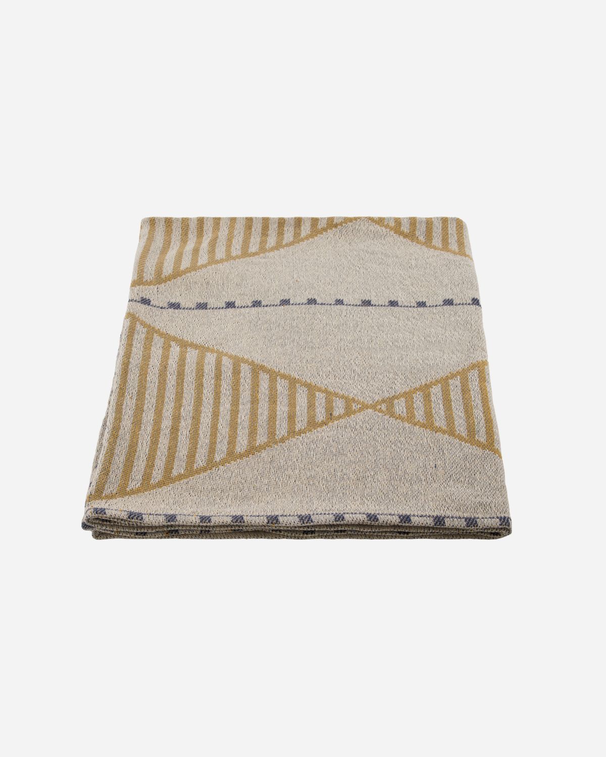Plaid en coton crème avec details couleurs — détail 3