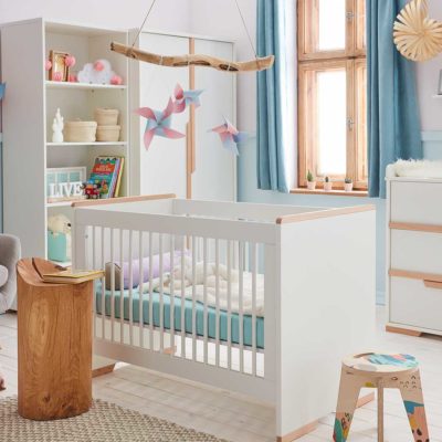 Lit bébé évolutif 120 x 60 blanc sans tiroirs