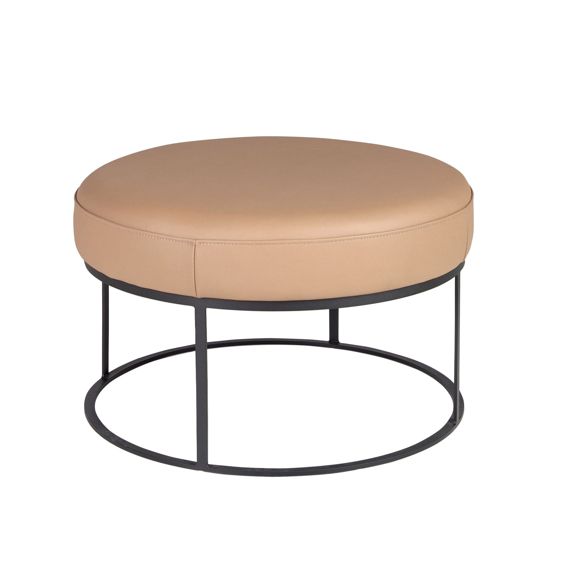 Banquette en cuir marron - Coloris marron et noir