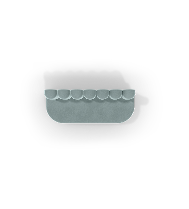 Canapé de forme organique gris — détail 4