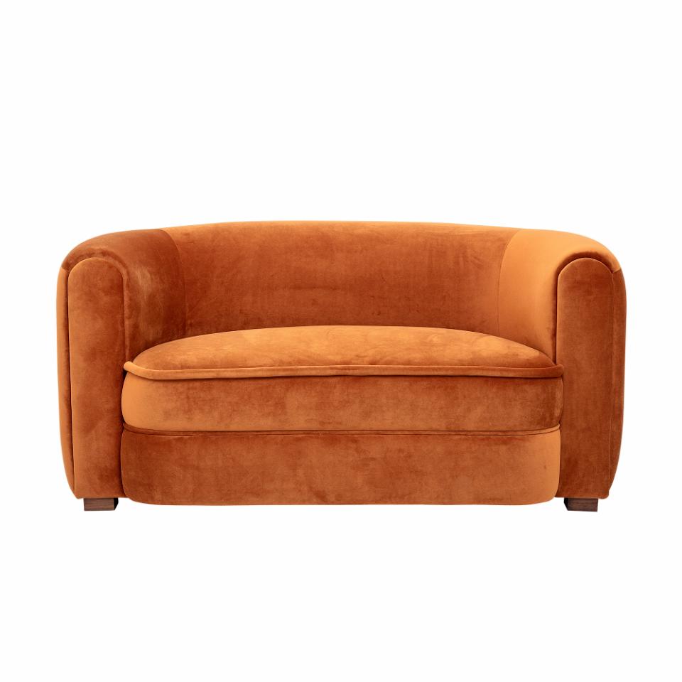 Canapé en velours doux orange — détail 4