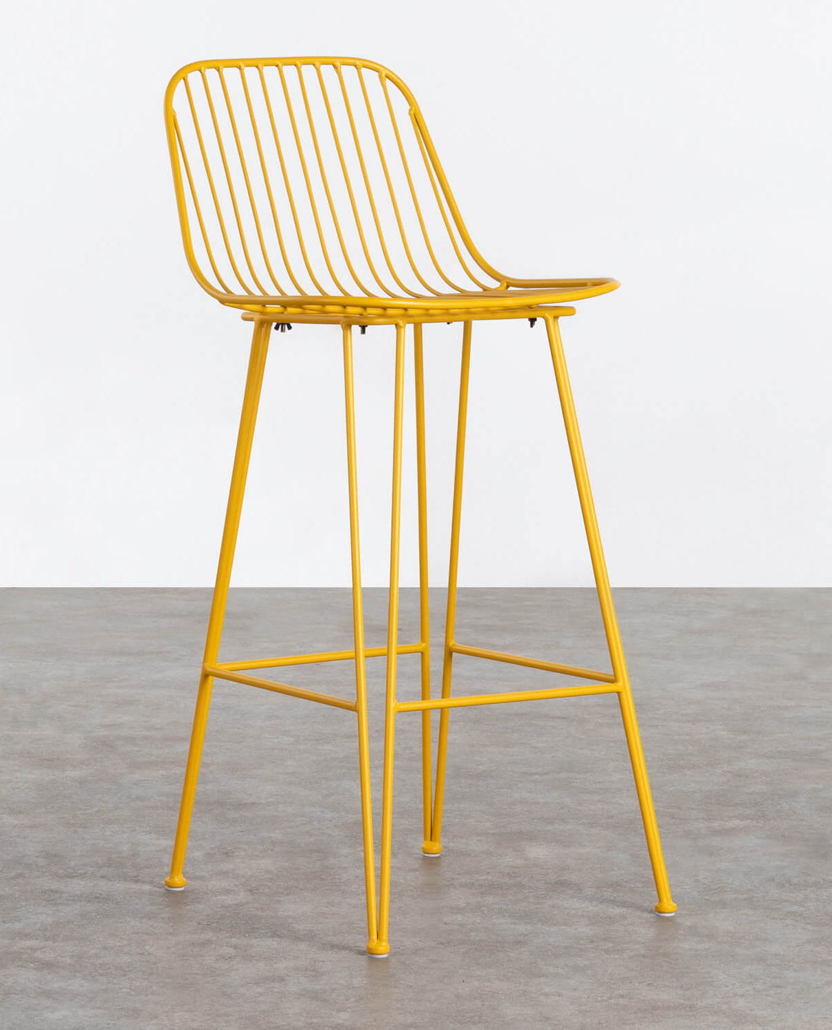 Chaise haute en métal avec dossier