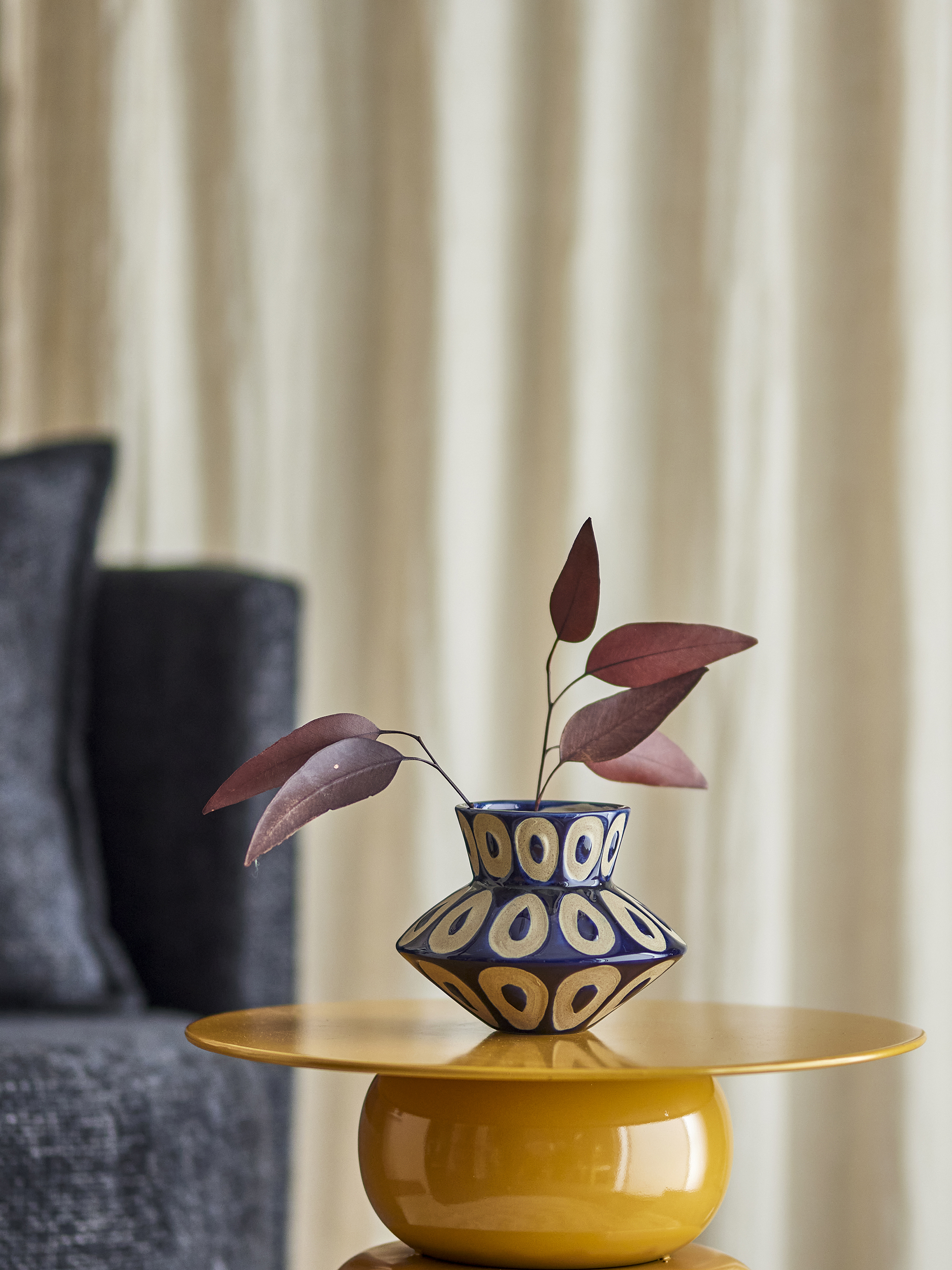 Vase Bashir en grès - Coloris bleu