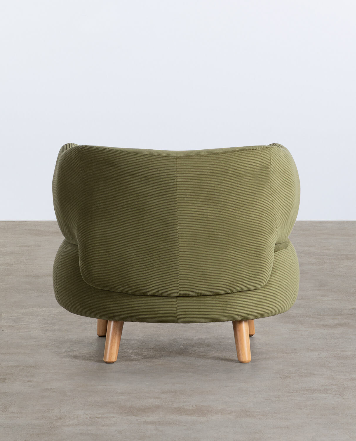 Fauteuil en velour côtelé et bois — détail 4