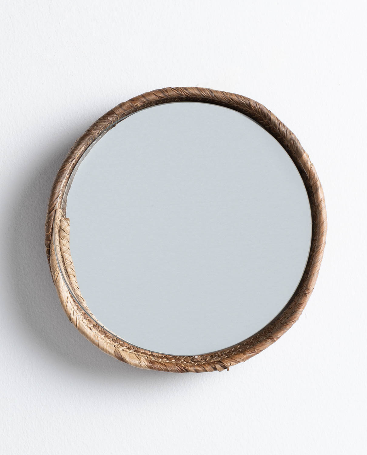 Miroir mural rond en bois de bananier — détail 2