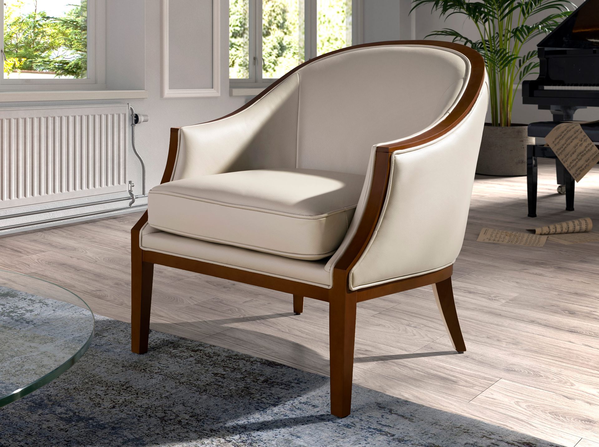 Fauteuil en cuir sable — détail 3