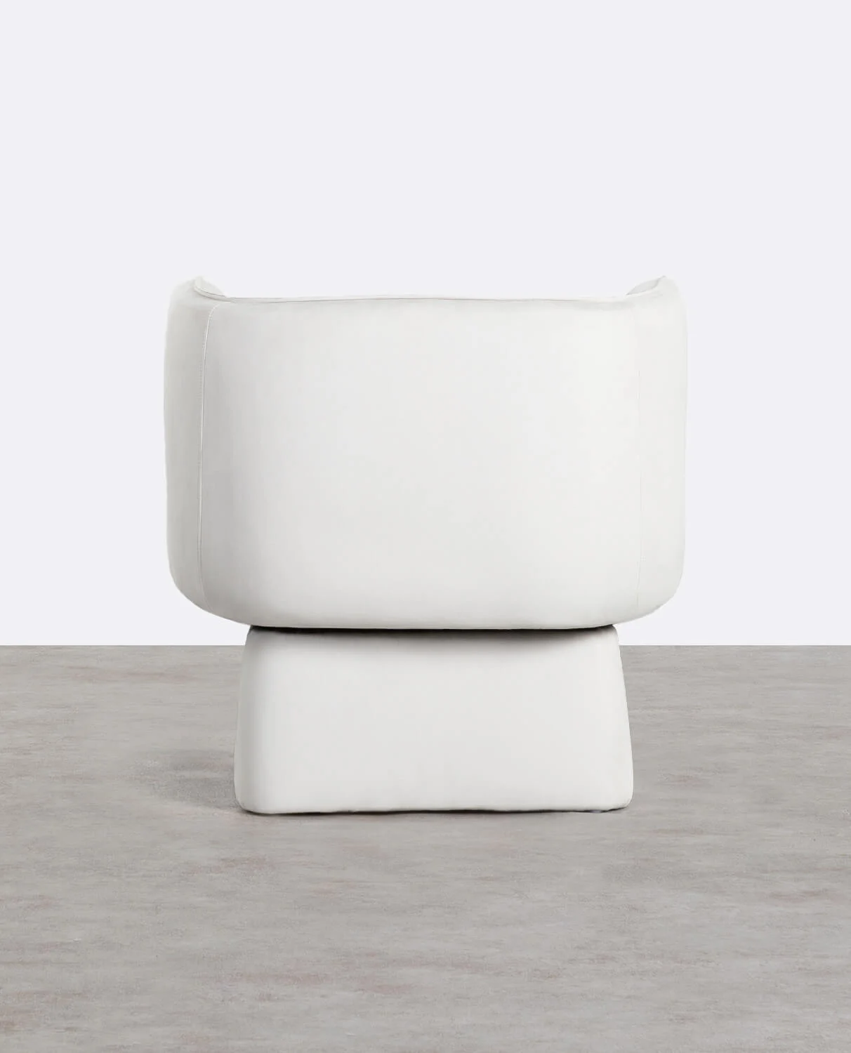 Fauteuil pivotant en tissu doux blanc — détail 4