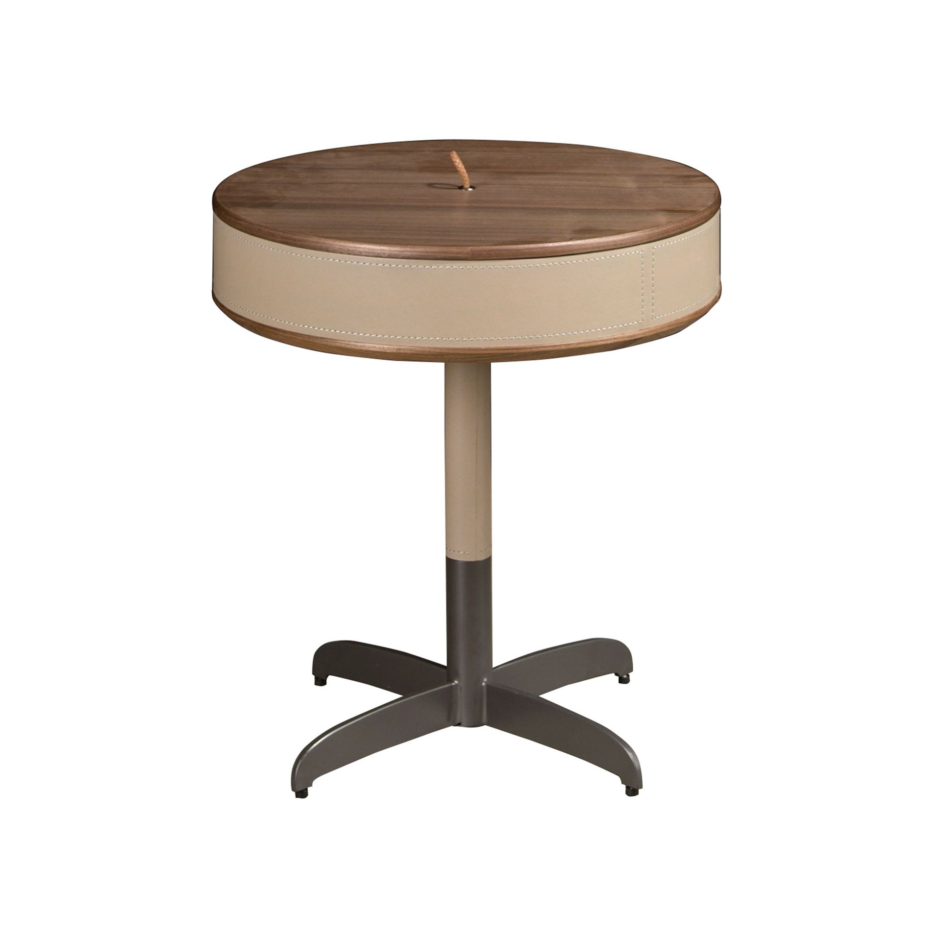 Table d’appoint ronde - Finitions taupe, gris et noyer