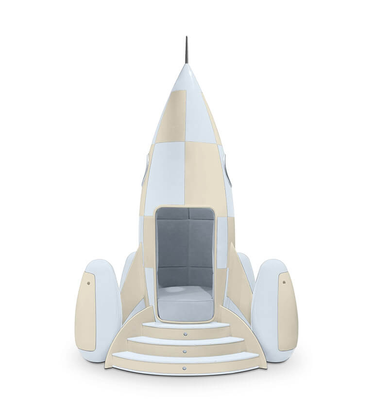 Chaise interactive en forme fusée crème