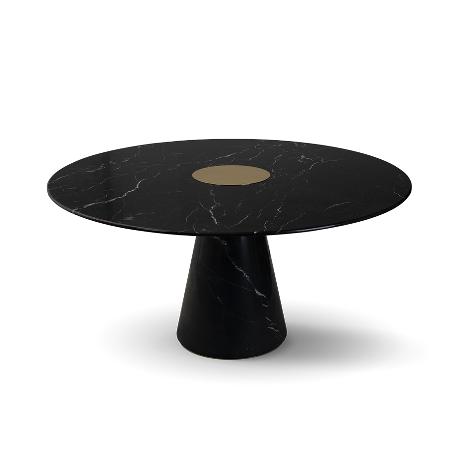 Table à manger en marbre nero marquina