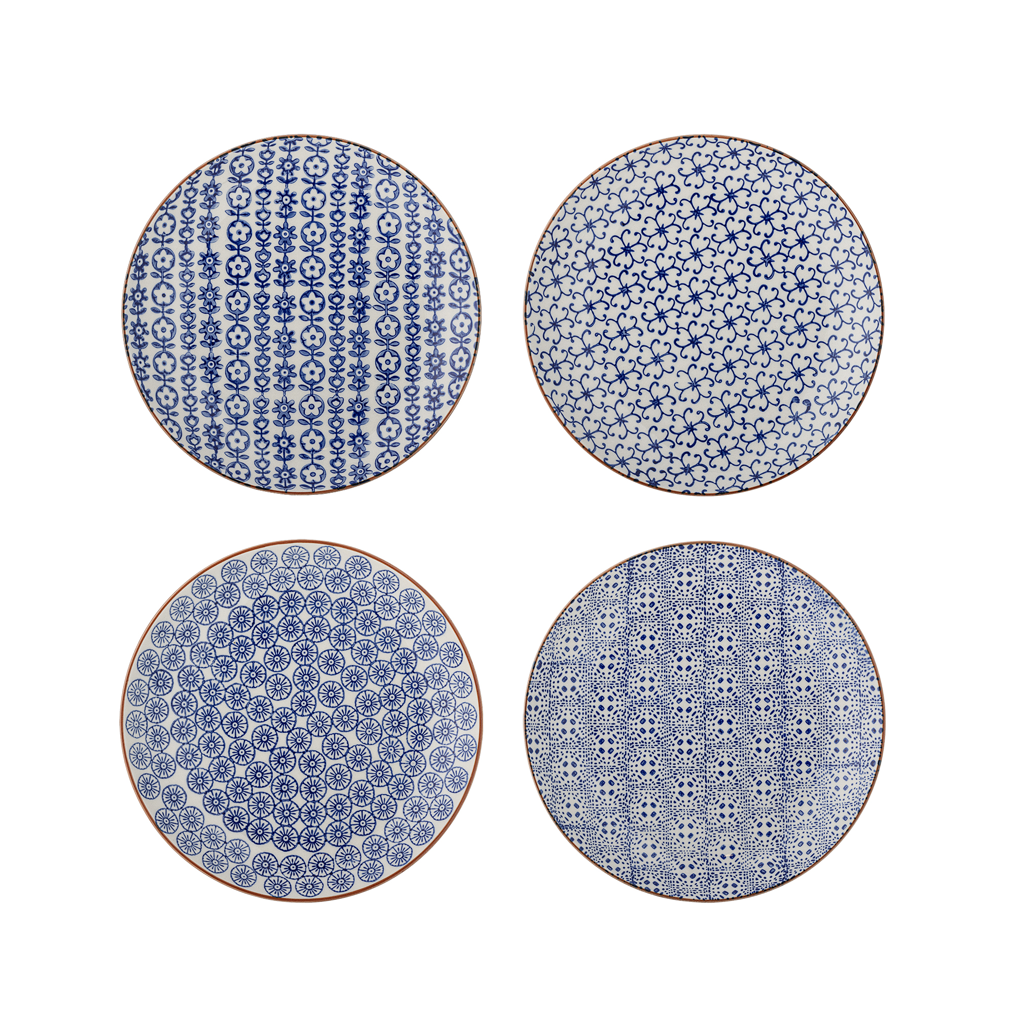 Lot de 4 assiettes Karine en grès - Coloris bleu — détail 3
