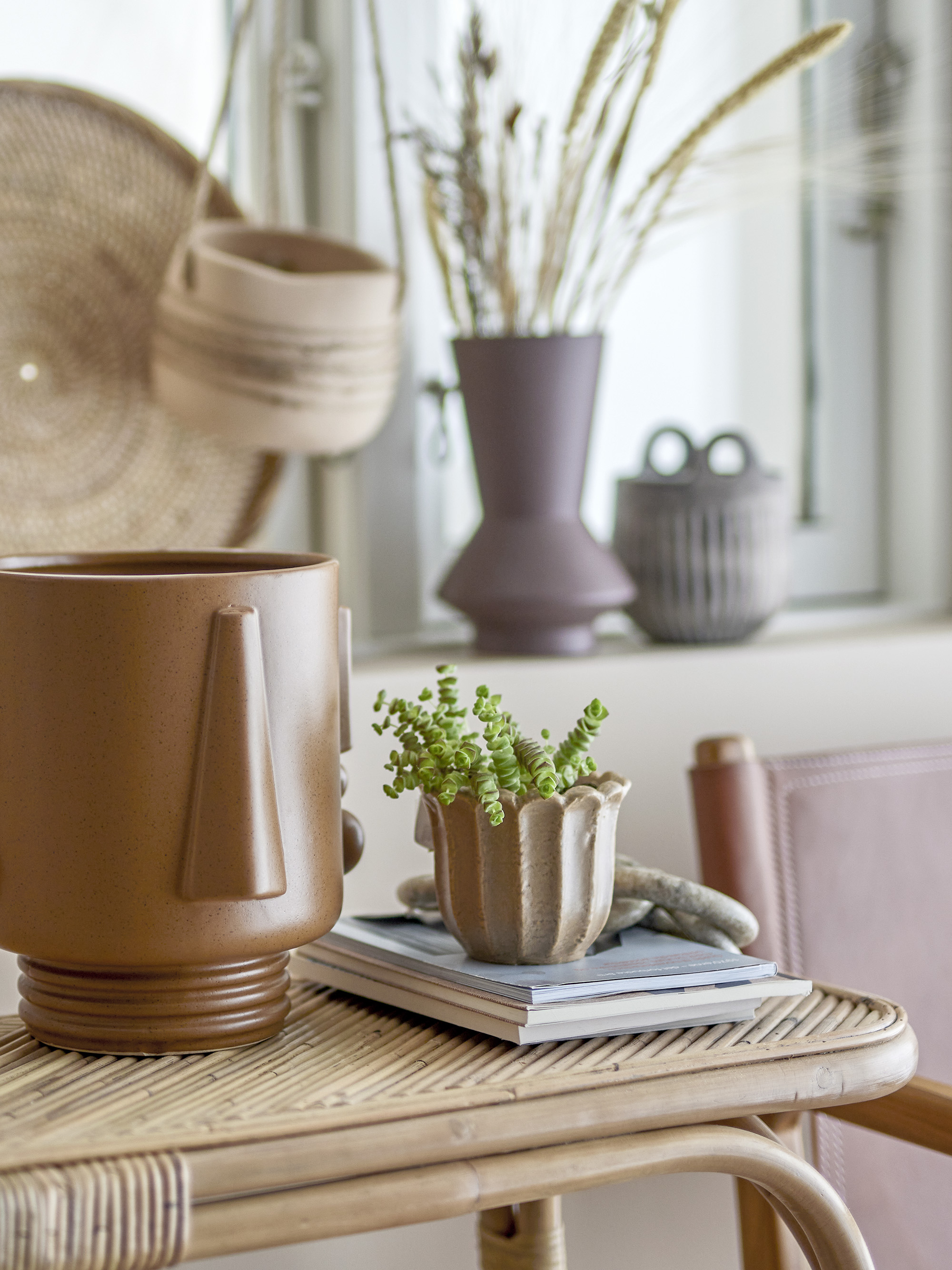Pot de fleurs Guxim en grès — Coloris marron