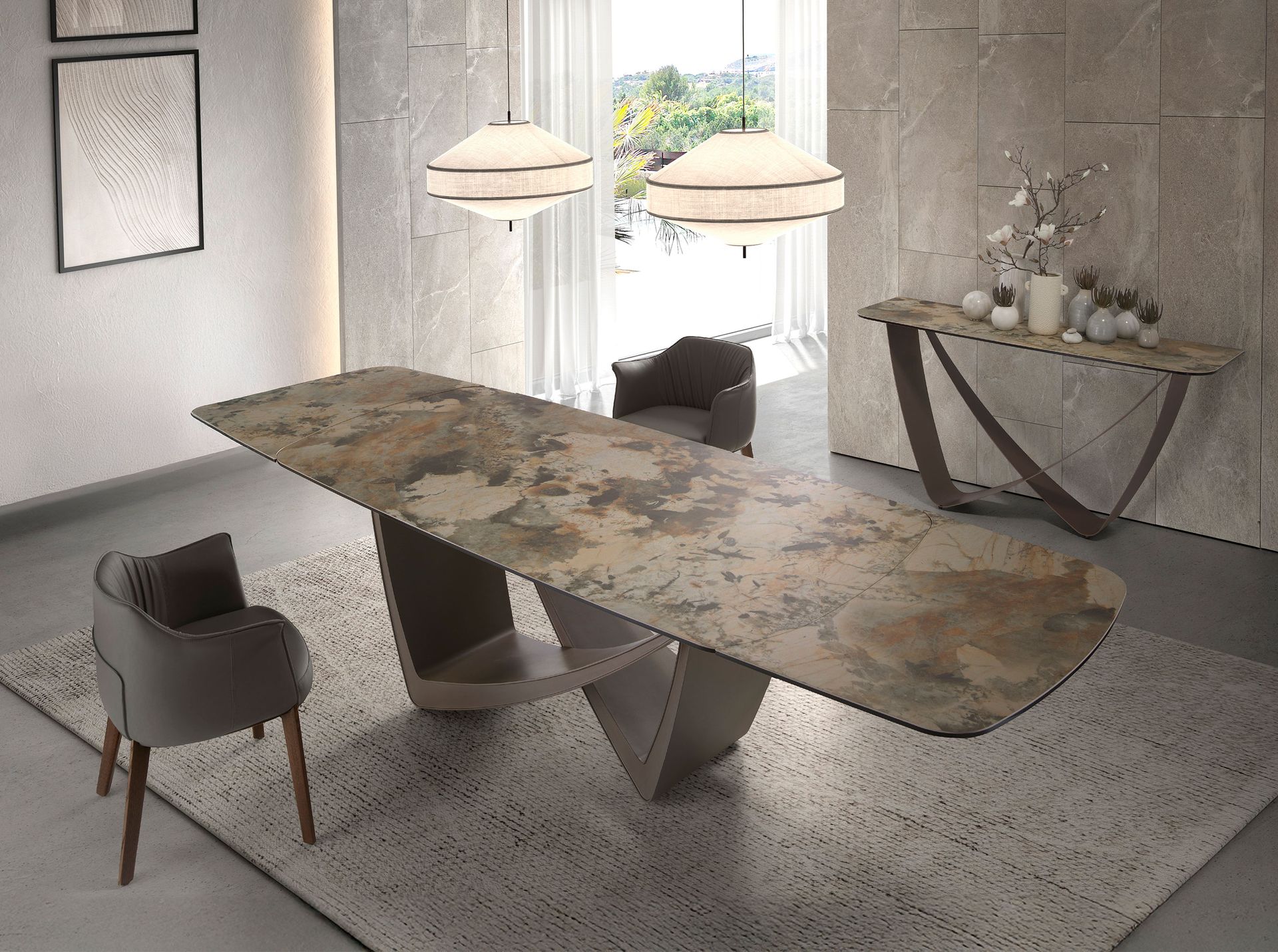 Chaise en similicuir grise — détail 5