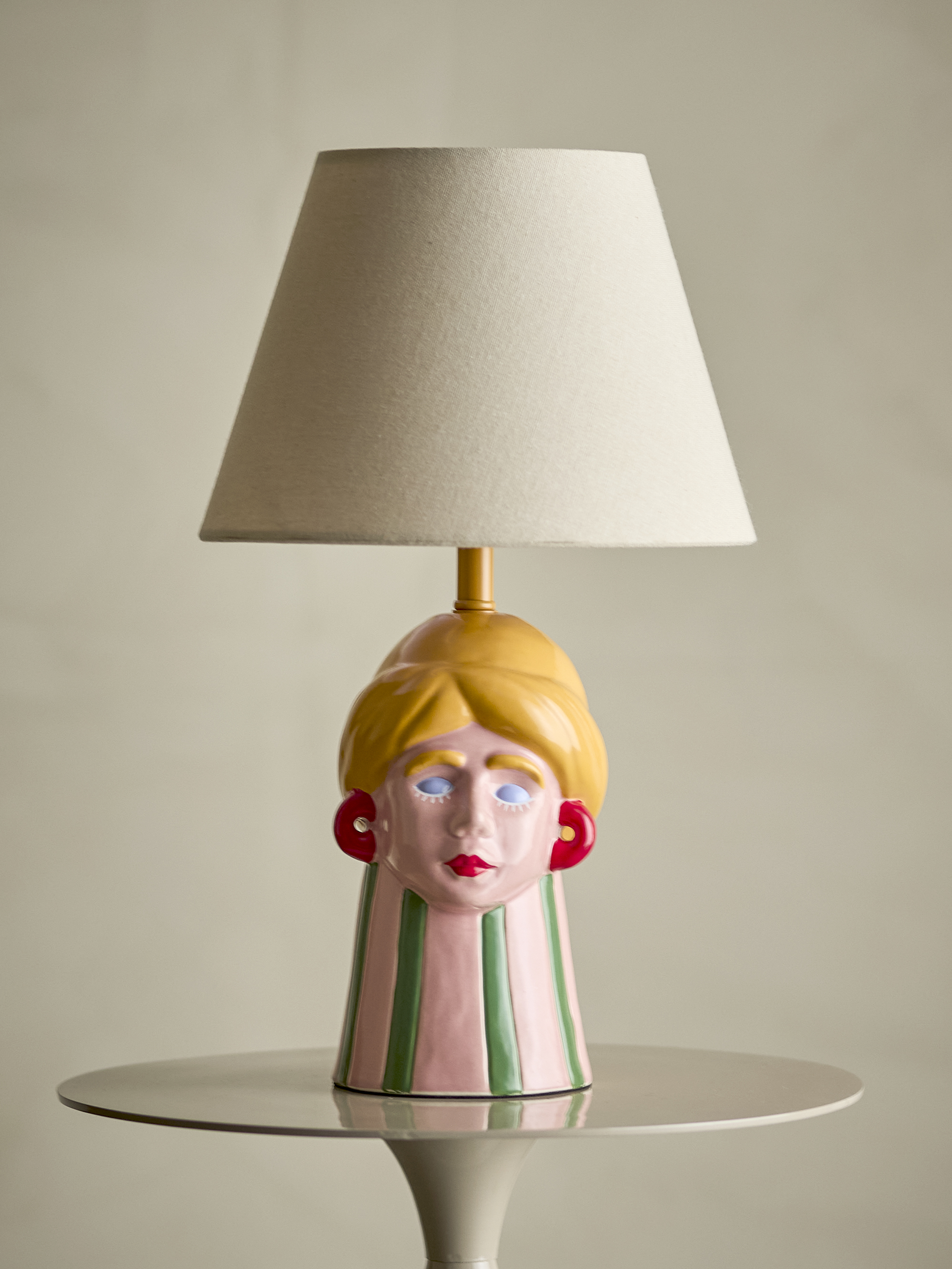 Lampe de table Miss Jody en grès - Coloris multicolore