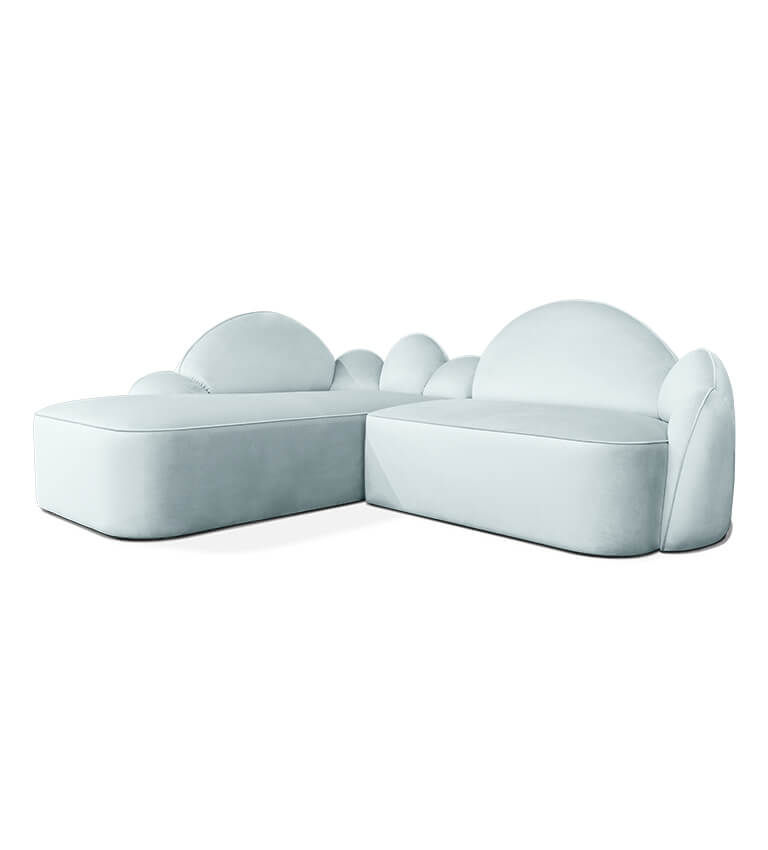 Canapé forme nuage bleu