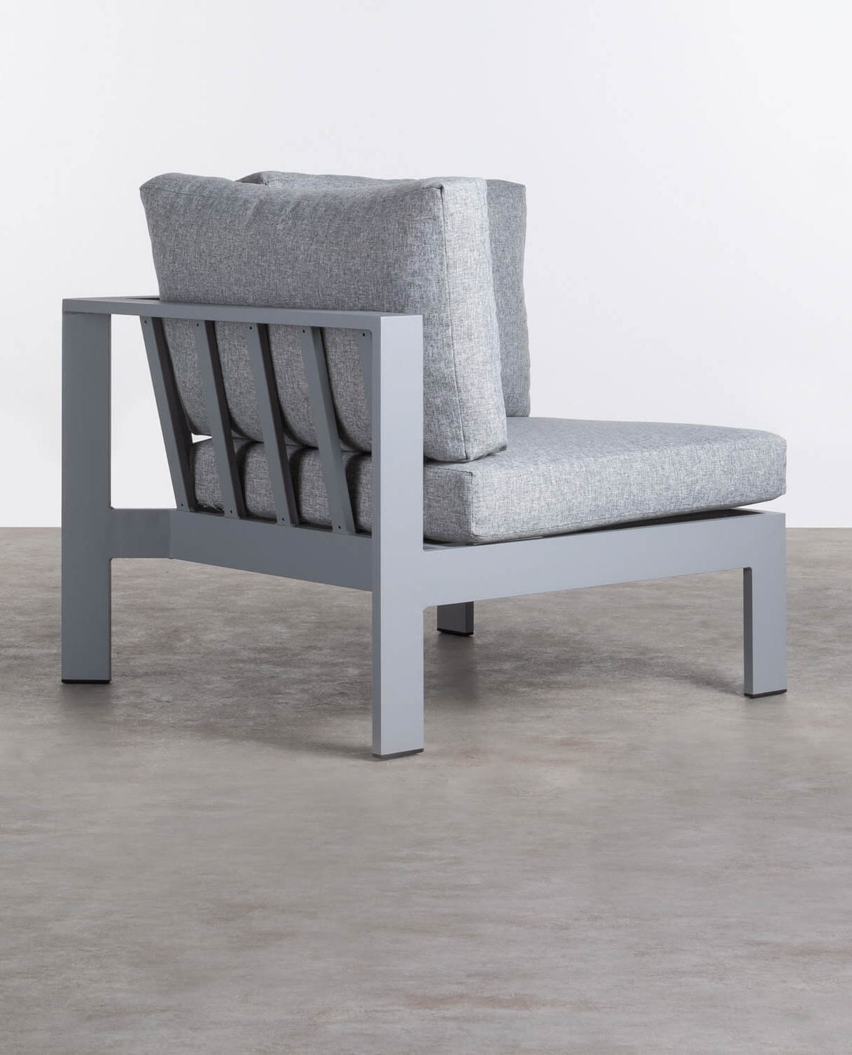 Salon de jardin en aluminium et tissu gris — détail 4