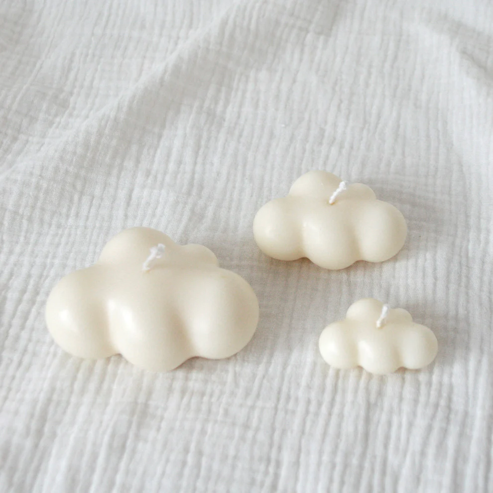 Lot de 3 bougies décoratives Nuages