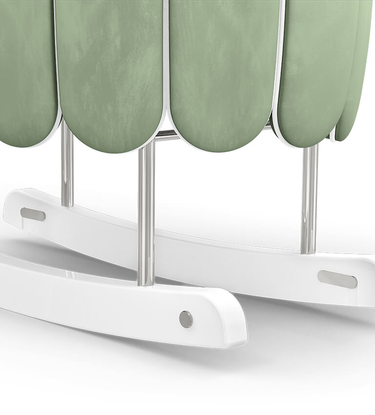 Lit rocking chair en forme de fleur de lotus vert — détail 5