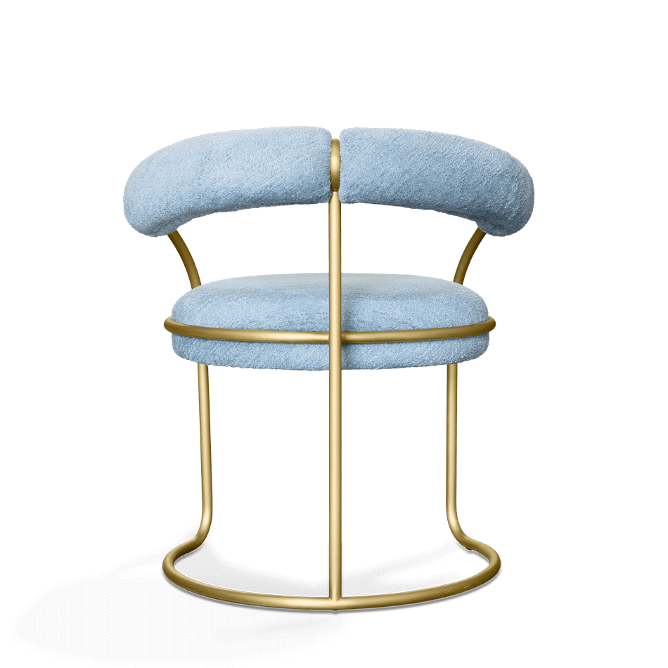 Chaise en tissu doux et laiton doré — détail 3