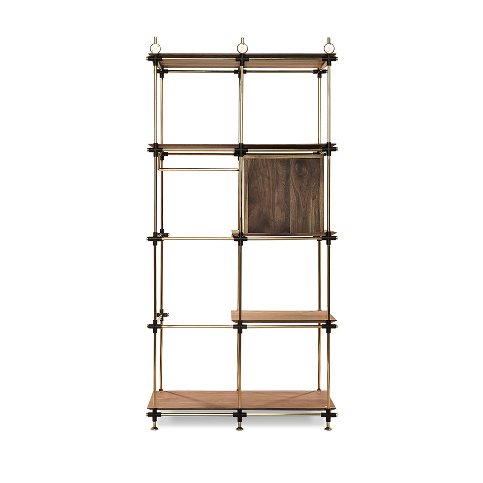 Bibliothèque minimaliste avec porte en marbre — détail 3